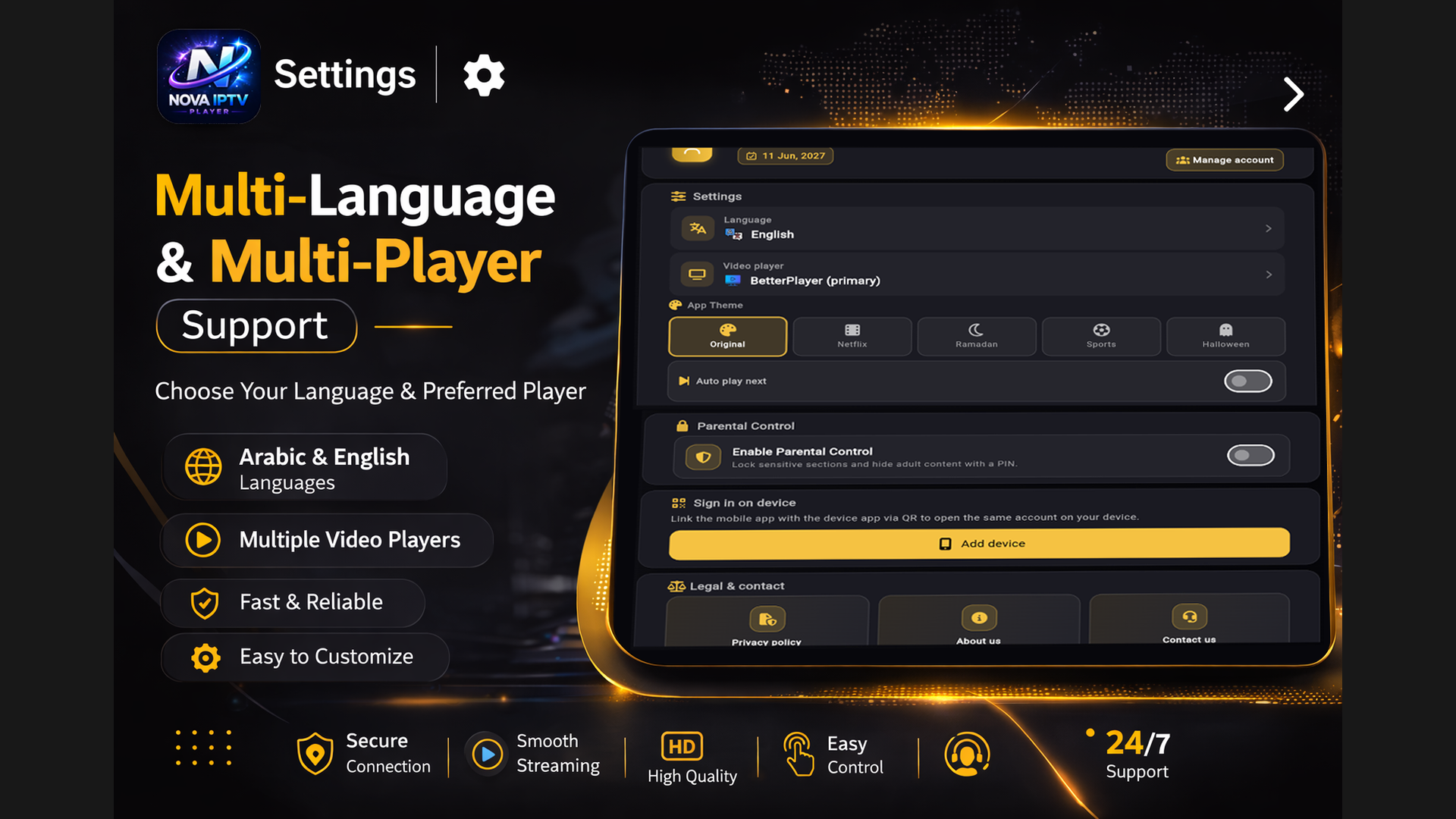 Nova IPTV Player | Aplicación Flutter con panel de administración PHP 9
