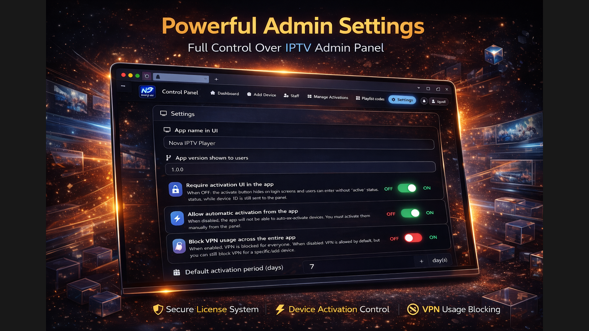 Nova IPTV Player | Aplicación Flutter con panel de administración PHP 10